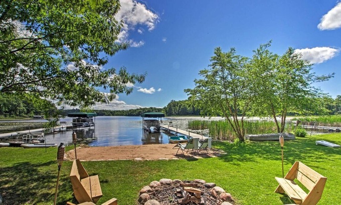Deerwood Cabin | Waterfront Getaway w/ Beach, Paddle Boat, Fire Pit