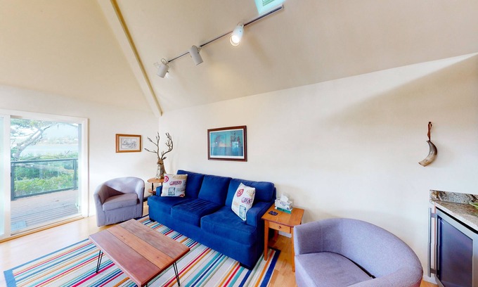 Lincoln City House | Waterfront home with hot tub, balconies, grill & dog-friendly