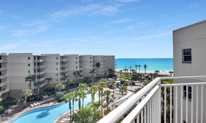 Fort Walton Beach Condo | Waterscape B612 ~ Top Floor ~ Beach & Lazy River Views ~ Free Beach Service!