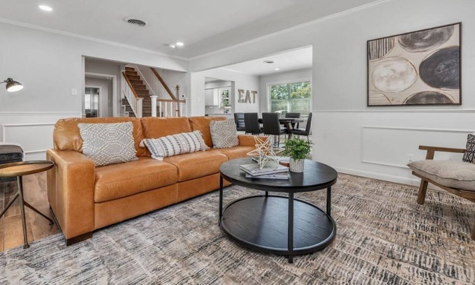 College Station House | Welcome to Aggieland - Light-Filled Moody Mid Mod!