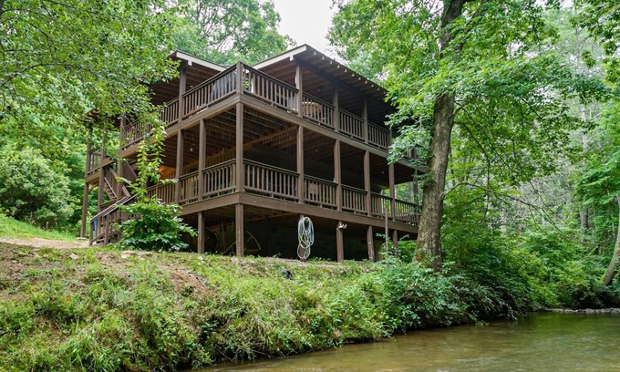 Cleveland House | Wine Down the River - Secluded waterfront cabin with multiple decks overlooking