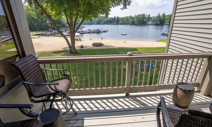 Mirror Lake House | Winnipesaukee lakefront townhome getaway with private beach, 3BRs, peaceful