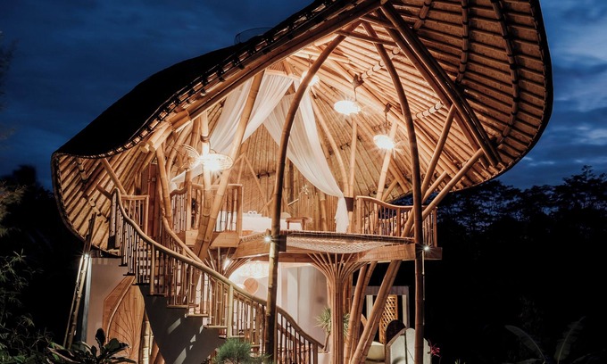 Selat Cabin | Wiwaka Big Leaf 1-bedroom lodge Bamboo in delightful Bali
