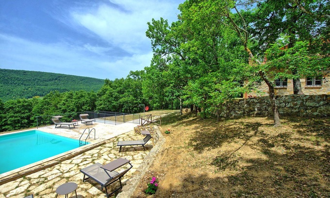San Casciano dei Bagni Villa | Wonderful private villa for 10 guests with A/C, private pool, WIFI, panoramic view and parking