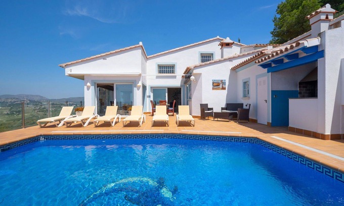 Teulada Villa | Wonderful private villa with private pool, WIFI, A/C, hot tub, TV, terrace and panoramic view