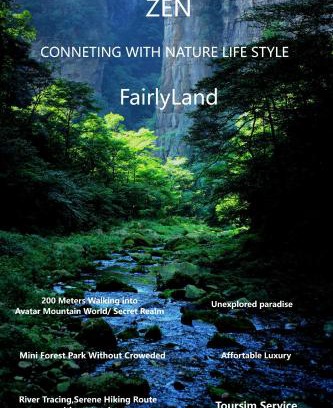 Wulingyuan Bed & Breakfast | Zhangjiajie ZEN Retreat-FairyLand,200 Meters to Secret Realm, MINI Forest Park, River Tracing,Hiking Route, Attraction Tickets Serivce, Free Shuttle to East Gate of Park, Free One Way Pick-up Service,Top Facility,Affordable Luxury,and New Designer Hotel