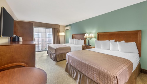 Standard Room, 2 Queen Beds, Refrigerator & Microwave, Pool View