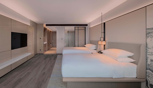 Room, 2 Double Beds, Partial Sea View