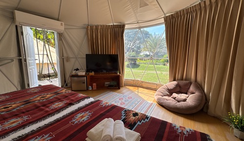 Family Yurt Tent Garden View