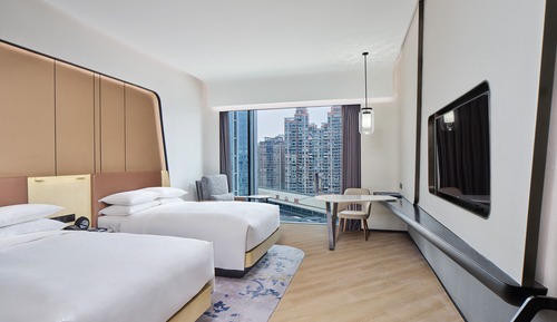 Room, 2 Double Beds, River View