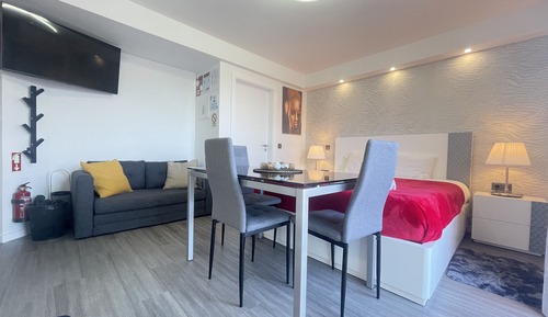 Deluxe Apartment, 1 Queen Bed with Sofa bed, Kitchen, Partial Sea View