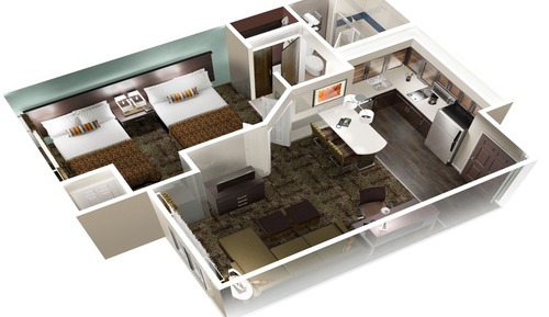 Suite, 1 Bedroom, Kitchen