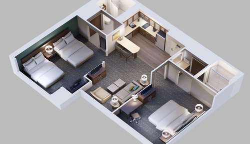 Suite, 2 Bedrooms, Kitchen (1 King & 1 Queen)
