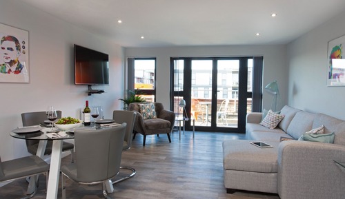 Executive Apartment, 1 Double Bed, Kitchen, City View
