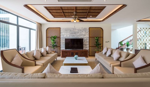 Standard Villa, 5 Bedrooms, Non Smoking, Beachfront (Living Room;Presidential)