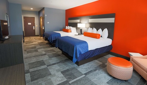 Standard Room, 2 Queen Beds, Non Smoking, Refrigerator & Microwave