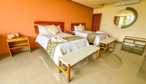 Deluxe Double Room, 2 Double Beds, Beach View