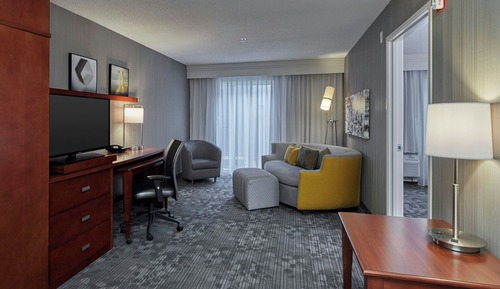 Suite, 1 King Bed with Sofa bed (Mobility/Hearing Access, Roll-in Shwr)