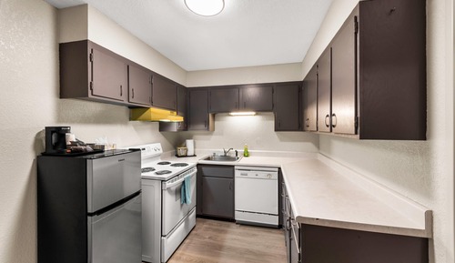 1 King Bed Suite, Full Kitchen with 2 person Sofa bed