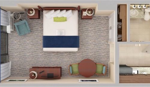 Tower Oceanfront King Efficiency - 1 King Bed with Kitchen