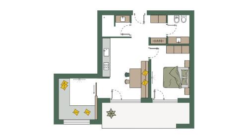 One-Bedroom Apartment with Garden View