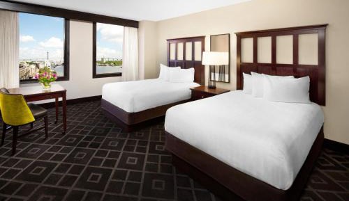 Double Room with Two Double Beds and River View