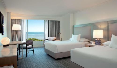 Double Room with Two Double Beds and Bay View