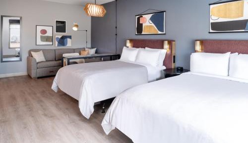 Queen Studio with Two Queen Beds - Hearing Accessible, Full Kitchen, Sofa Bed