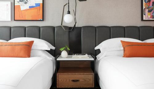 Essential Queen Room with Two Queen Beds and Walk-In Shower