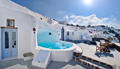 Villa with Caldera View and Shared Pool