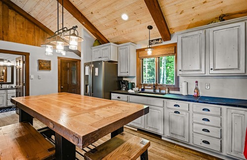 Sturgeon Bay Cabin | Water view on a bluff- Bay side with hot tub