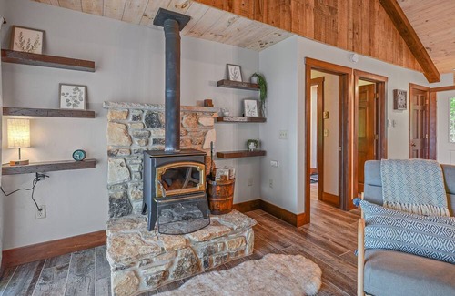 Sturgeon Bay Cabin | Water view on a bluff- Bay side with hot tub