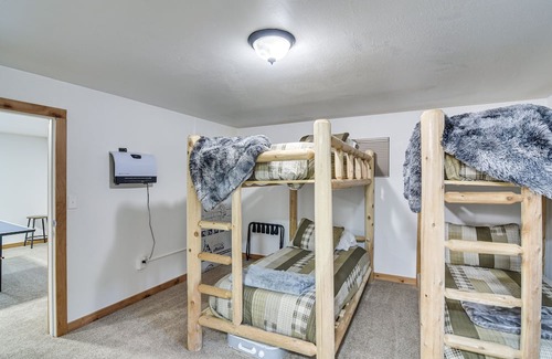 Pine Cabin | Riverfront Pine Cabin w/ Hot Tub & Mountain Views!