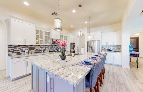 Chandler House | Mtn-view home with private pool, pool spa, grill, office, streaming, W/D, & AC