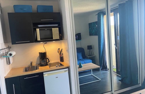 Grosseto-Prugna Apartment | Sea view studio in Porticcio for 2 people. Swimming pool in residence.