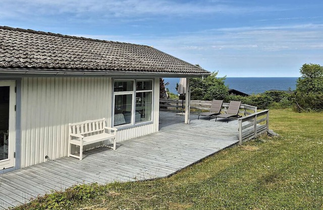 North Bornholm, sea view, sandy beach and rocks