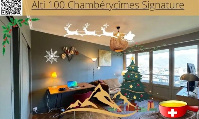 Chambery Apartment | Apartment 'Alti 100 Chamberycimes Signature' with Mountain View, Balcony and Wi-Fi