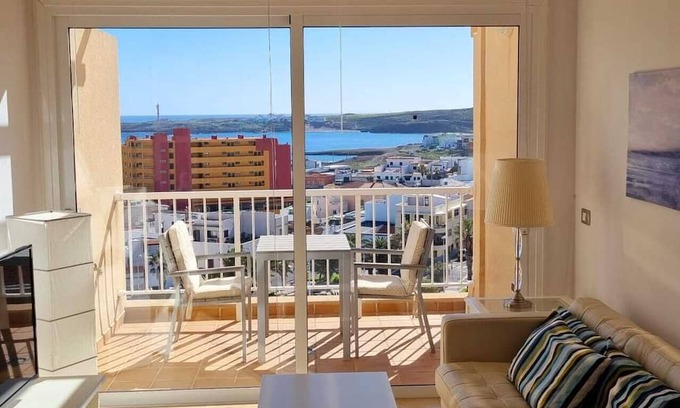 Poris de Abona Apartment | Vacation 'Vista Bahia' with Sea View, Shared Pool and Wi-Fi